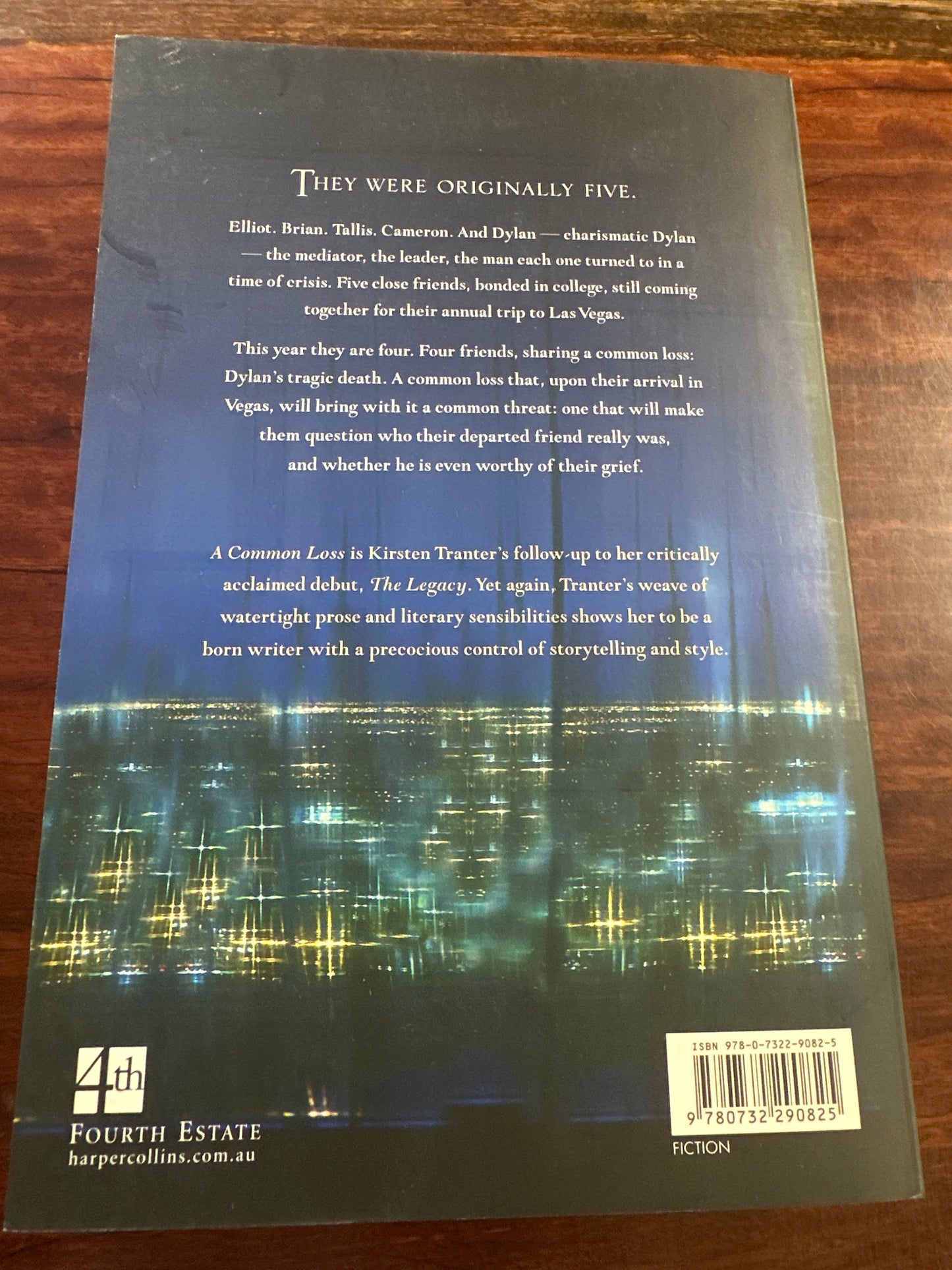 Book titled 'A Common Loss' by Kirsten Tranter back cover