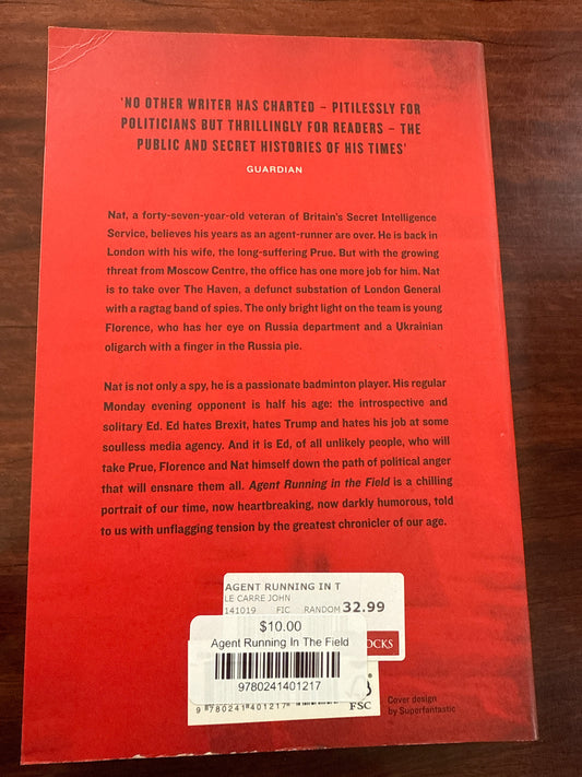 John le Carre Agent Running In The Field back cover