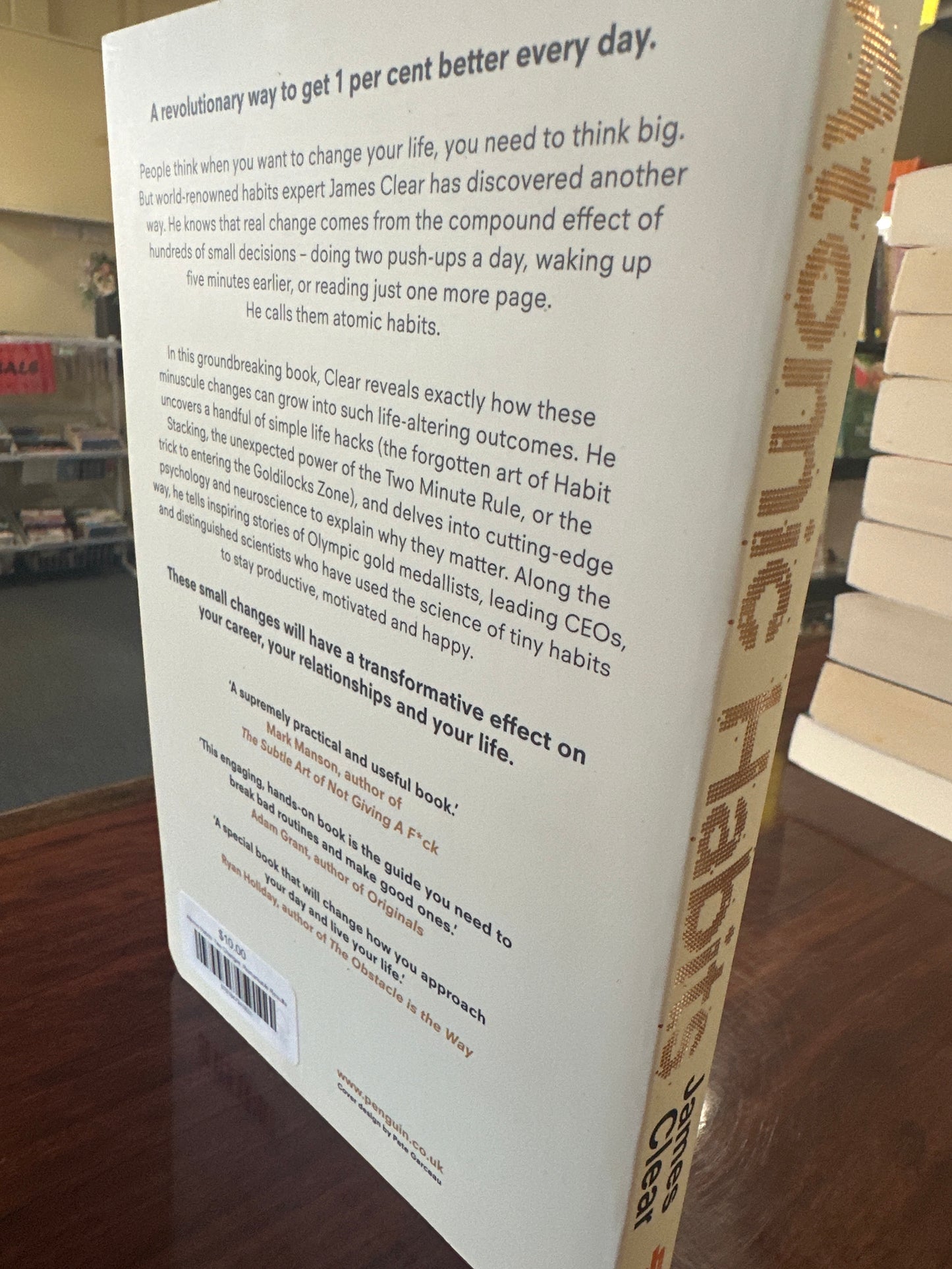 James Clear Atomic Habits back cover