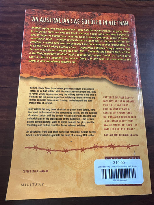 Terry OFarrell Behind Enemy Lines back cover