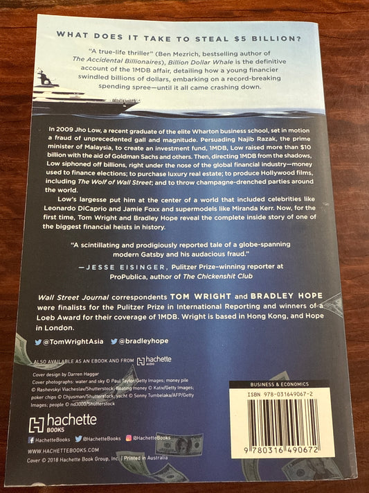 Tom Wright Bradley Hope Billion Dollar Whale back cover