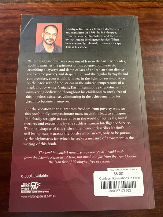 I Confess: Revelations in Exile Kooshyar Karimi back cover