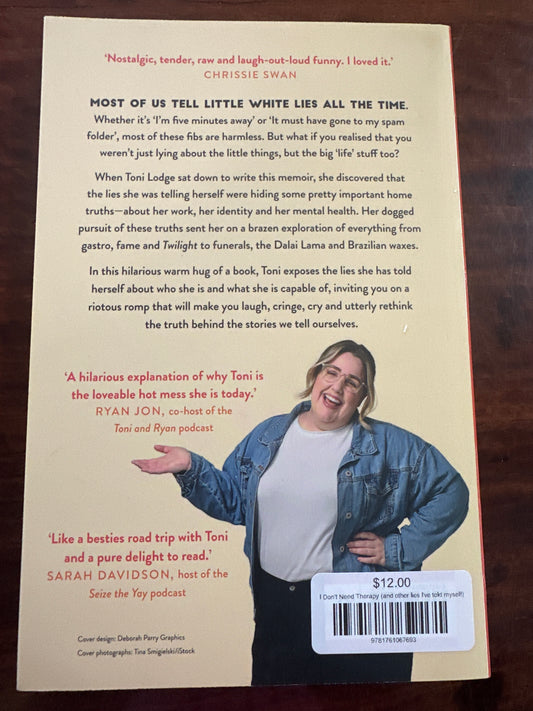 Toni Lodge I Don't Need Therapy back cover