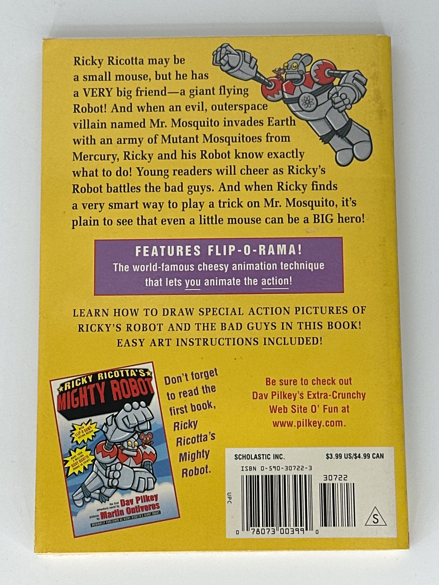 Ricky Ricotta's Mighty Robot Vs. the Mutant Mosquitoes from Mercury (Ricky Ricotta, No. 2) back cover used books