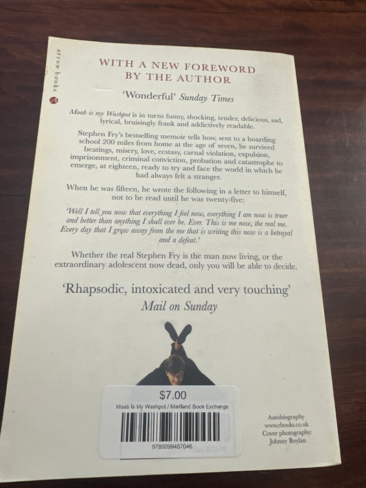 'Moab is my Washpot' by Stephen Fry back cover