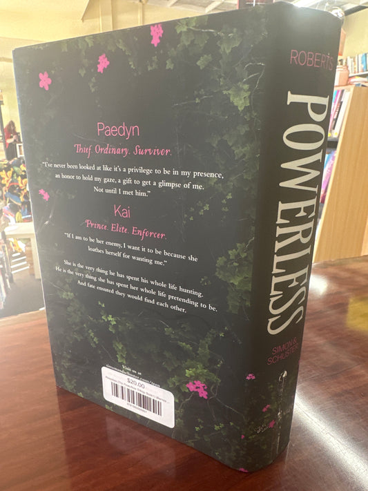 Lauren Roberts Powerless (The Powerless Trilogy Book1) (Barnes & Noble Exclusive Hardcover) back cover image