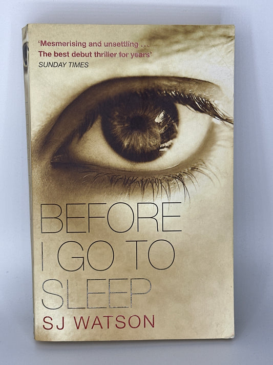 SJ Watson Before I Go to Sleep actual front cover used books