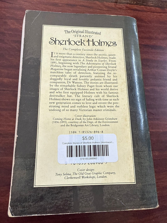 Sir Arthur Conan Doyle Sherlock Holmes back cover