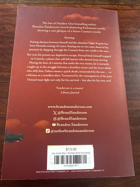 Brandon Sanderson Sunlit Man back cover
