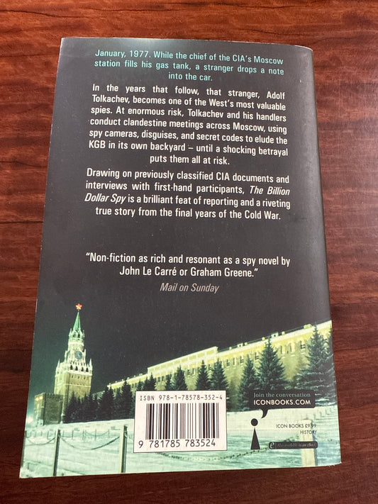 David E Hoffman The Billion Dollar Spy back cover