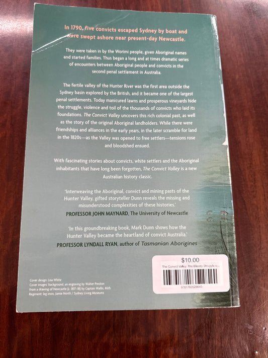 Mark Dunn The Convict Valley back cover