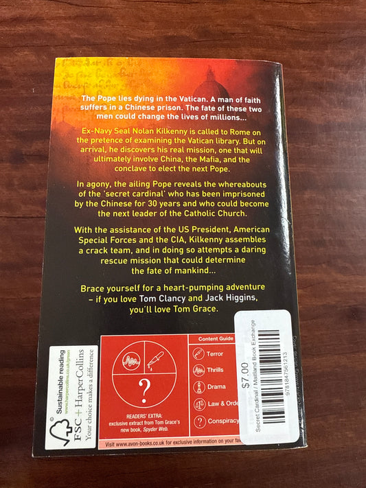 Tom Grace The Secret Cardinal back cover