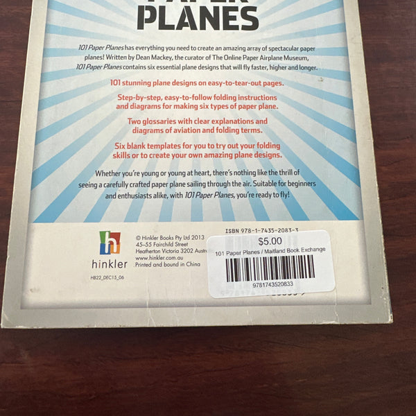 101 Paper Planes back cover image