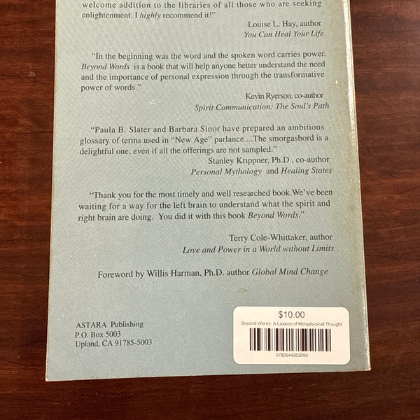 Beyond Words: A Lexicon of Metaphysical Thought