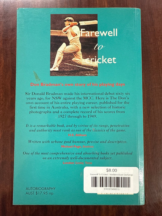 Farewell To Cricket