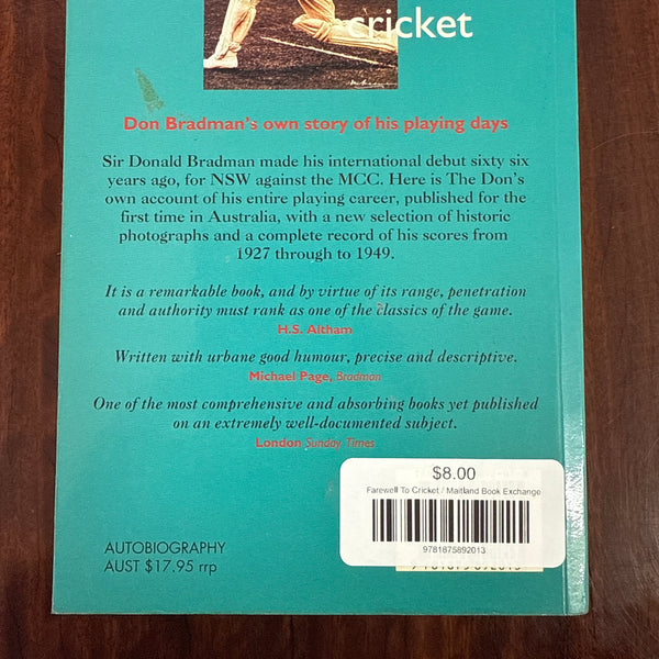 Farewell To Cricket
