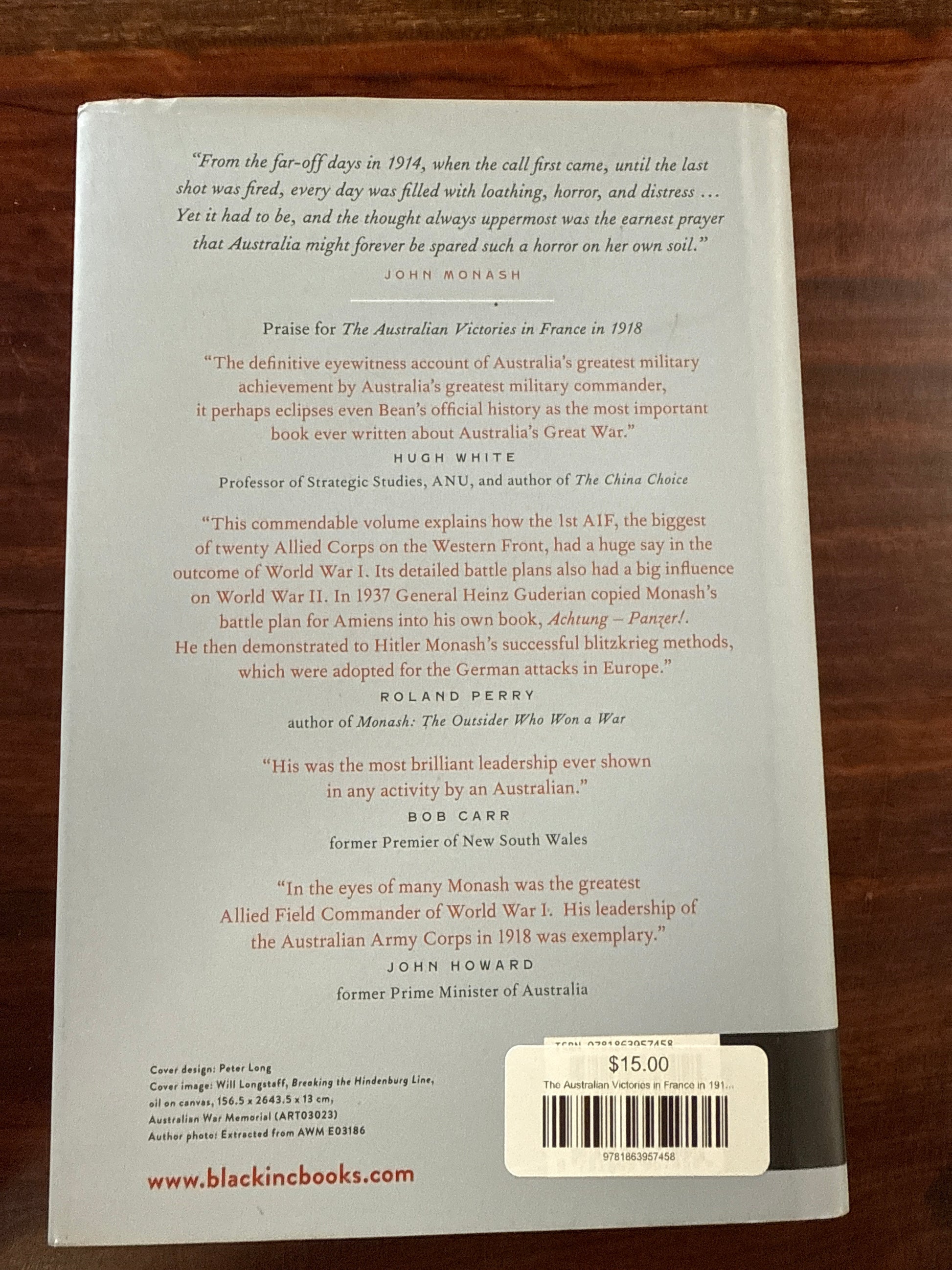 The Australian Victories in France in 1918 (Hardcover)