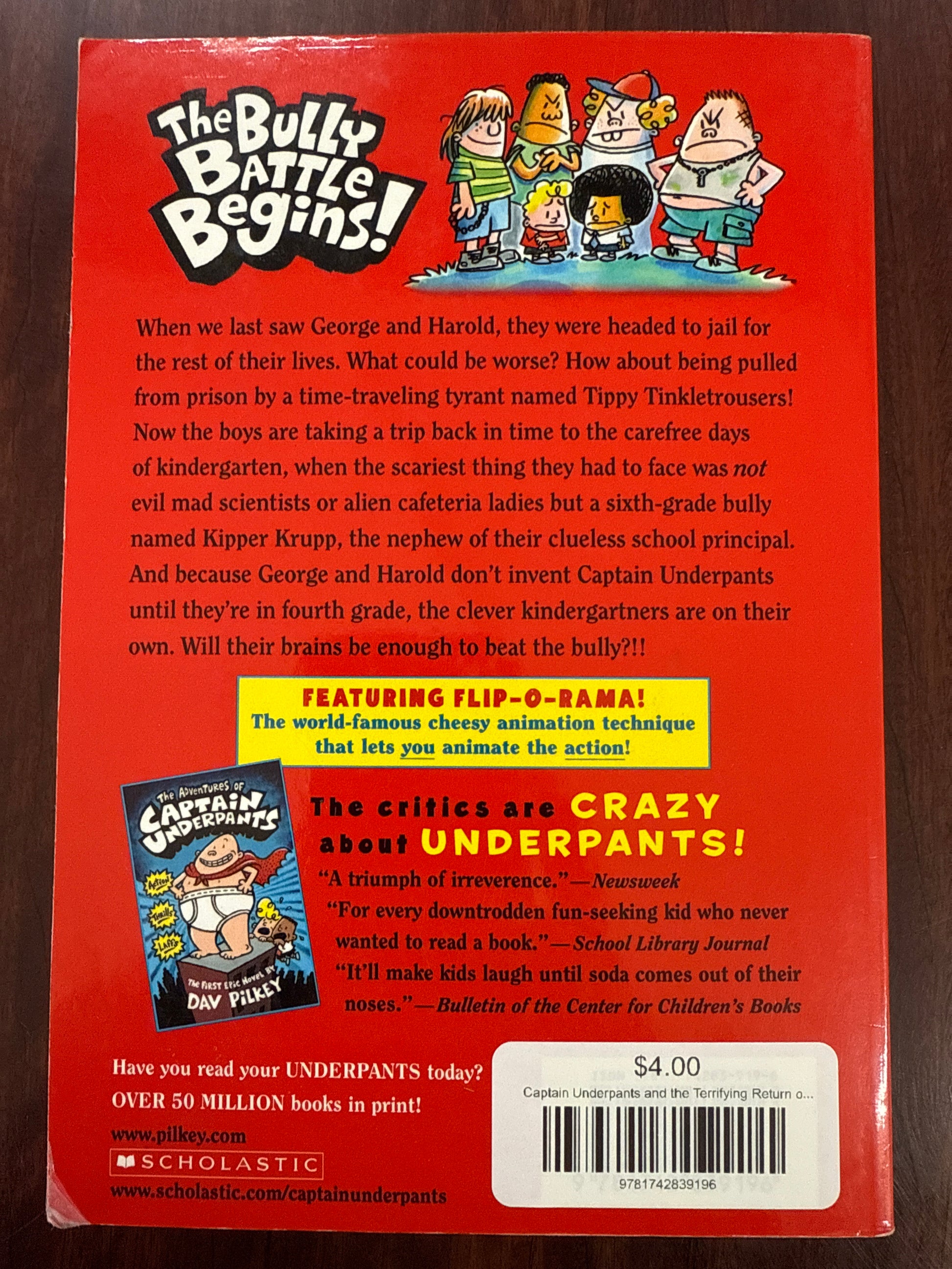 Captain Underpants and the Terrifying Return of Tippy Tinkletrousers