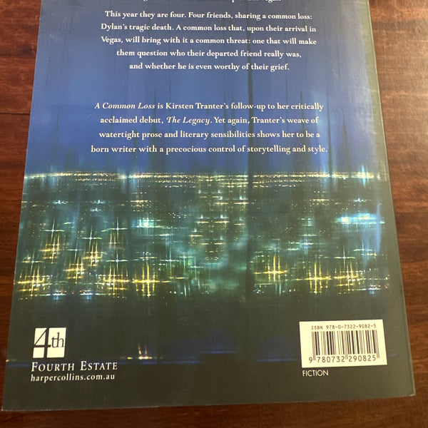 Book titled 'A Common Loss' by Kirsten Tranter back cover