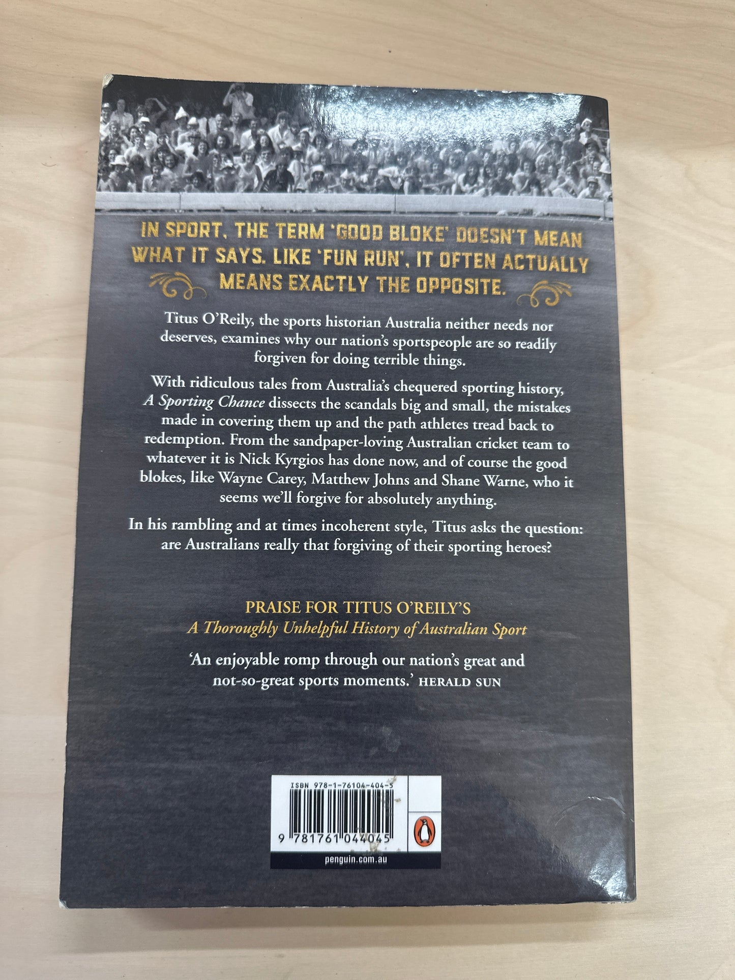 Titus O'Reily A Sporting Chance: Australian Sporting Scandals and the Path to Redemption back cover image