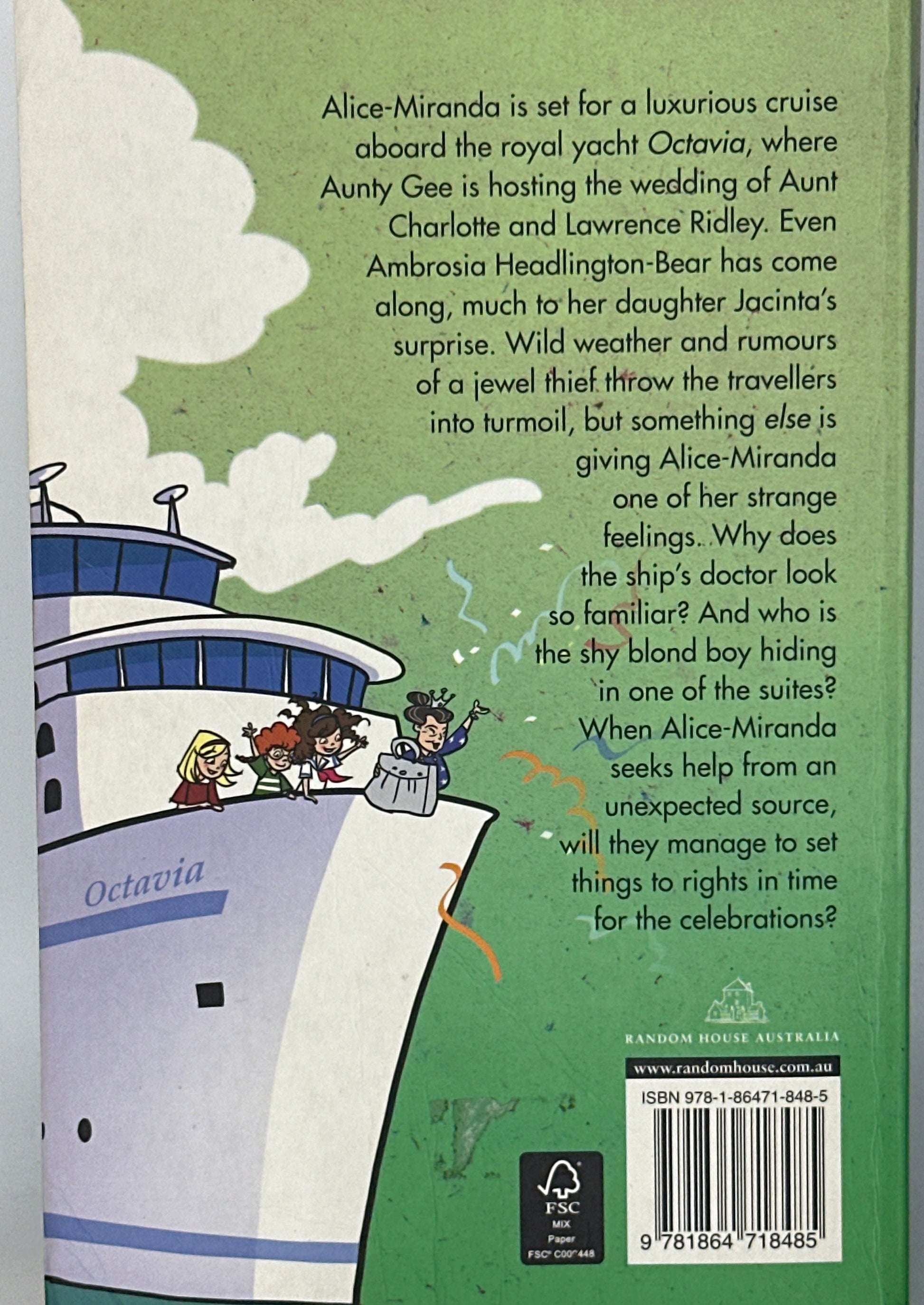 Jacqueline Harvey Alice-Miranda at Sea back cover used books