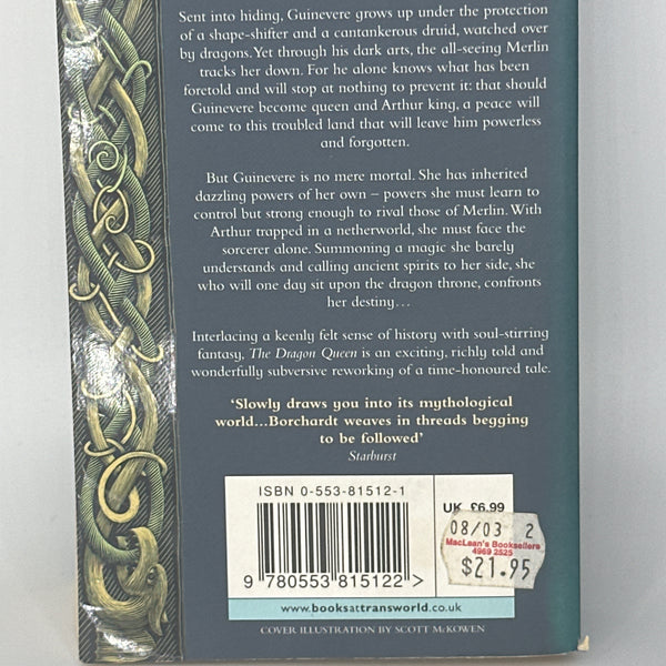 Alice Borchardt The Dragon Queen actual back cover used books