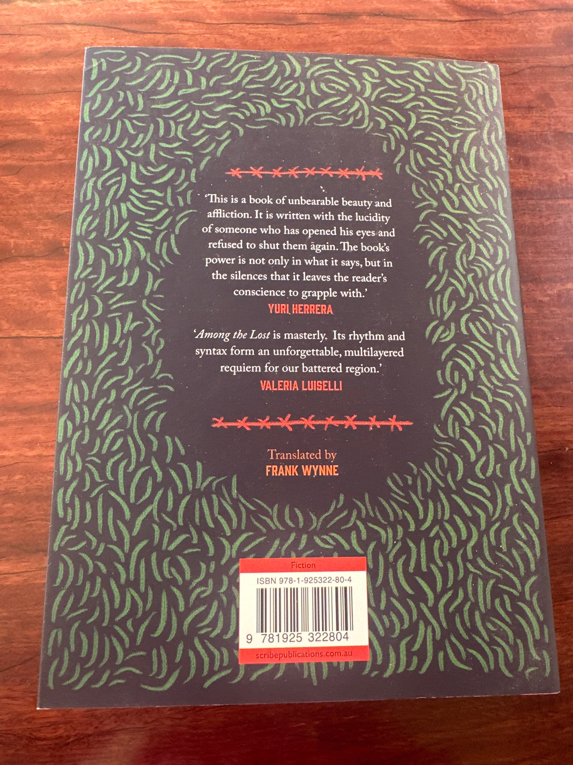 back cover of Book titled 'Among the Lost' by Emiliano Monge 