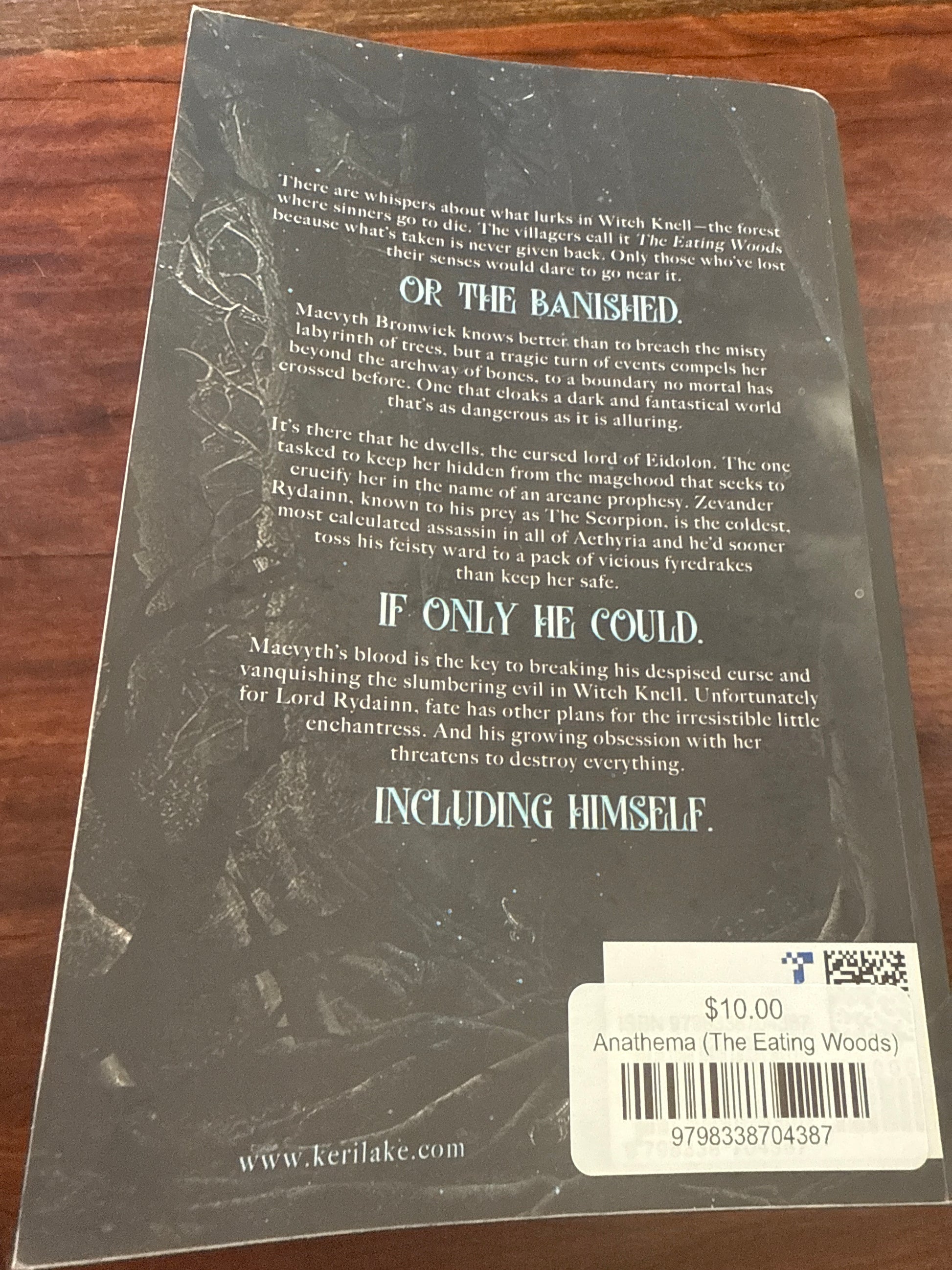 Keri Lake Anathema back cover