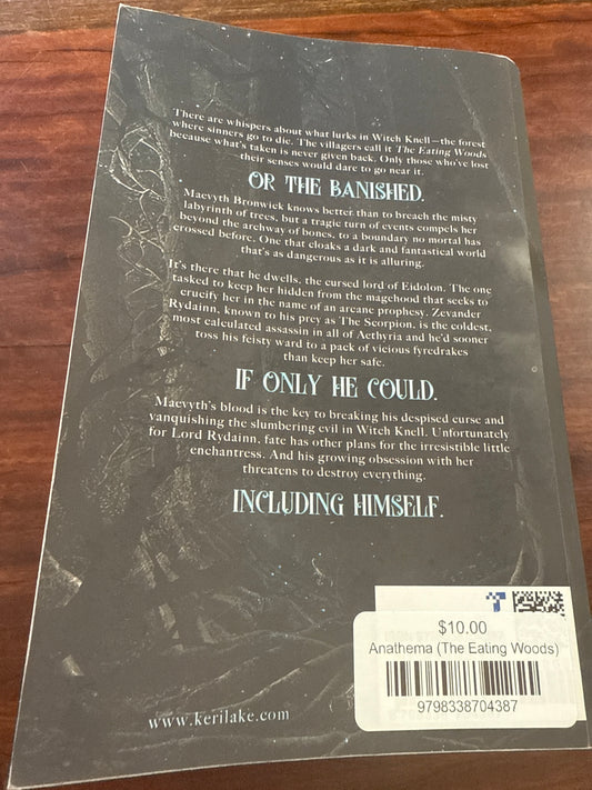 Keri Lake Anathema back cover