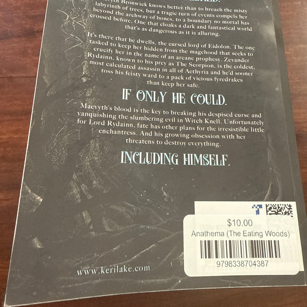 Keri Lake Anathema back cover
