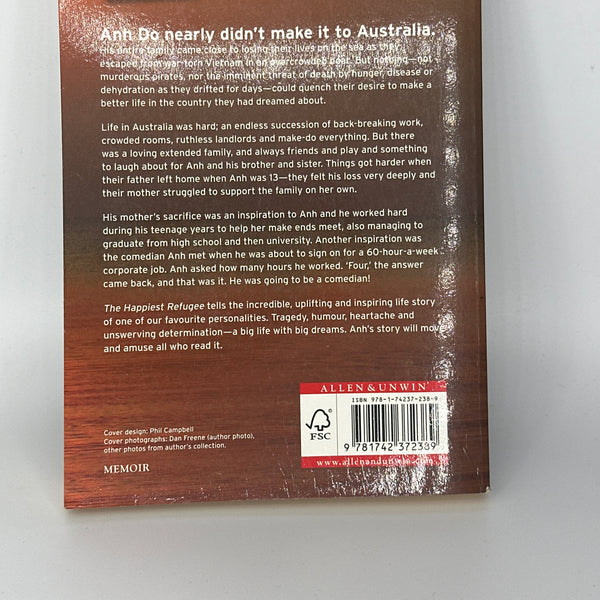 Anh Do The Happiest Refugee: A Memoir actual back cover used books