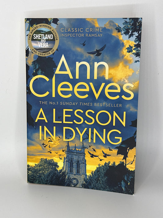 Ann Cleeves-A Lesson in dying, front image, used book 