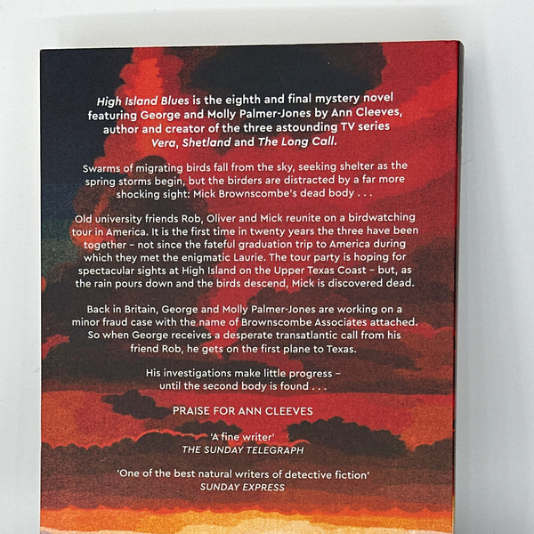 Ann Cleeves High Island Blues: A George and Molly Palmer-Jones Novel 8 actual back cover used books