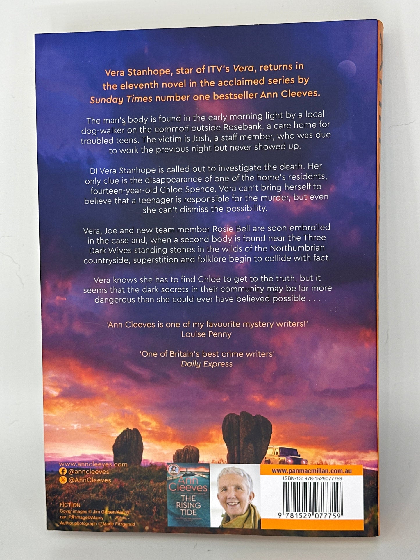 Ann Cleeves The Dark Wives: A Vera Stanhope Novel 11 actual back cover used books