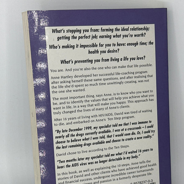 Anne Hartley Love The Life You Live, A Ten Step Life Coaching Process actual back cover used books