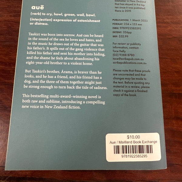Aue by Becky Manawatu back cover