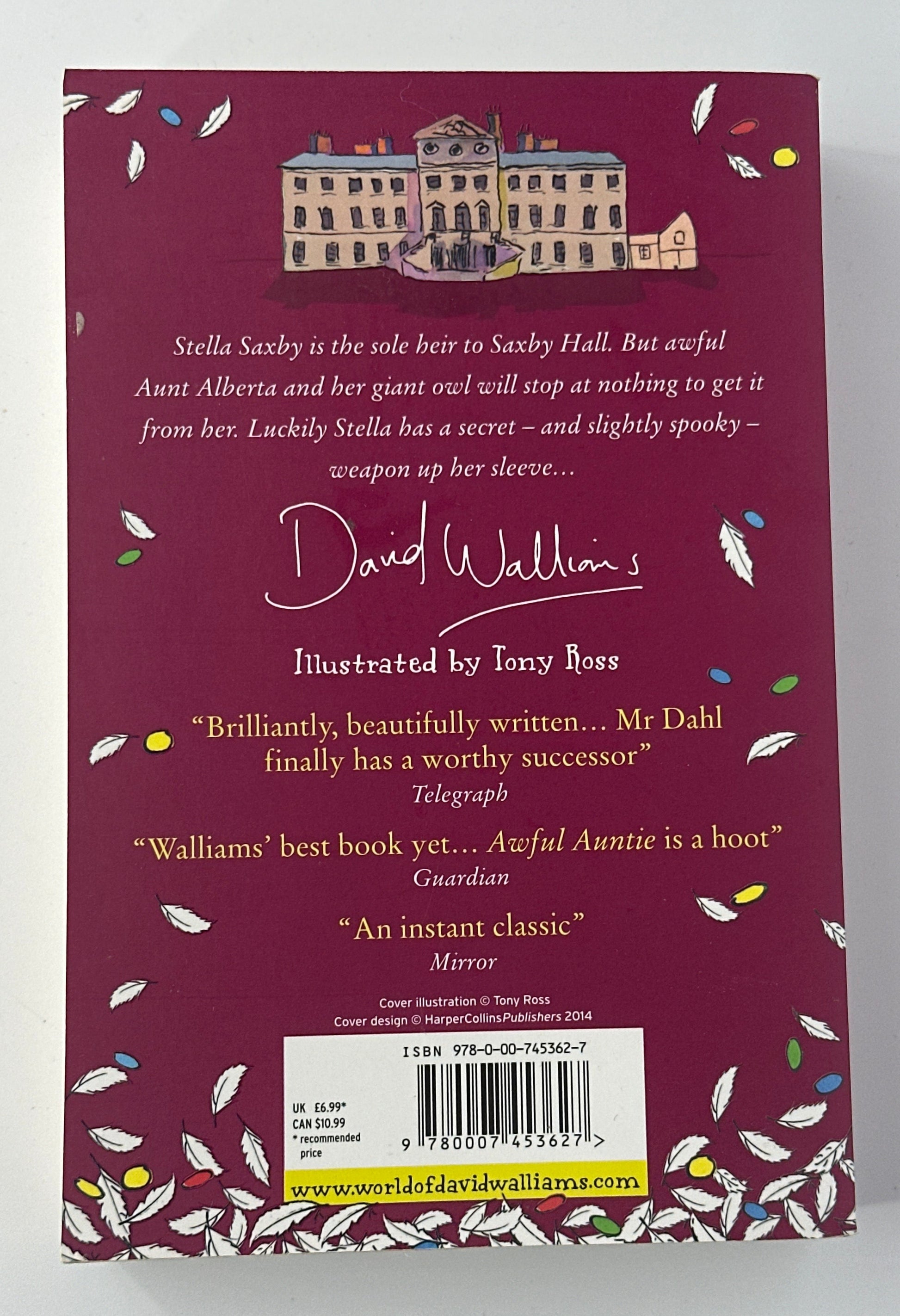 Awful Auntie by David Walliams back cover used books