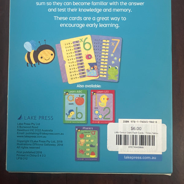 Little Genius Giant Flash Cards - Times Tables