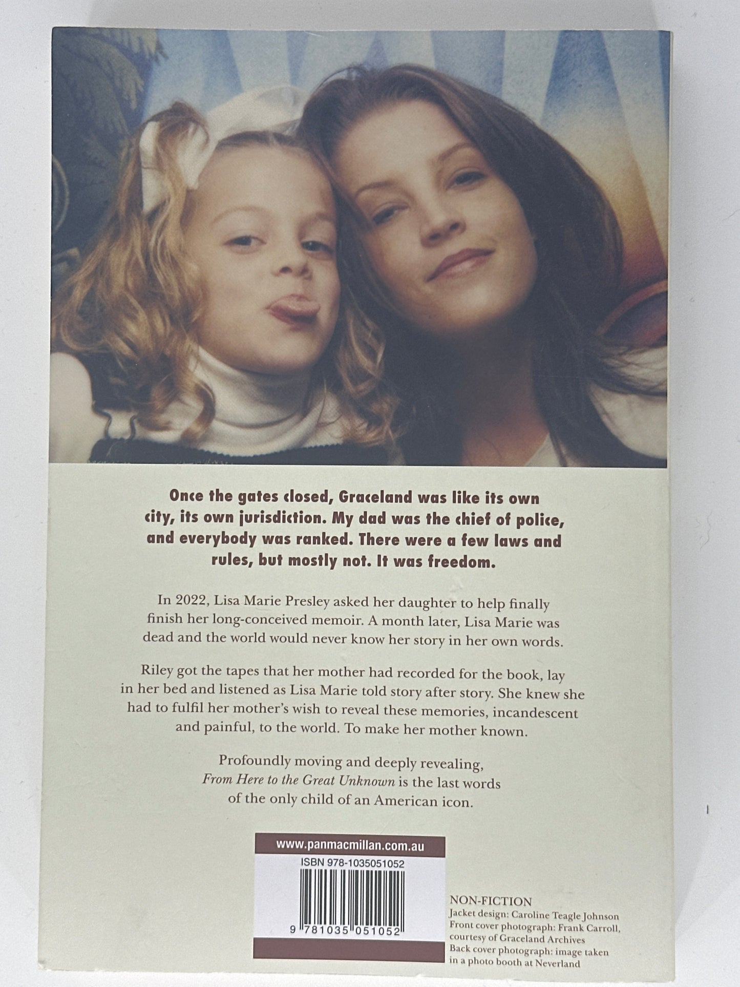 Lisa Marie Presleys from here to the great unknown back cover image