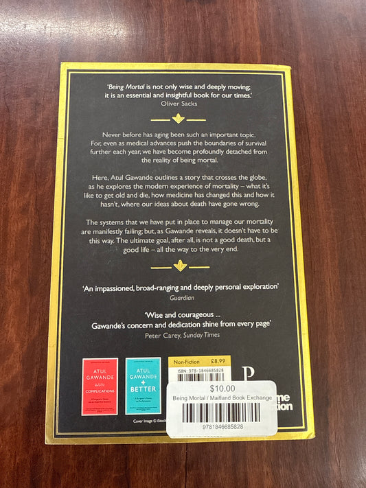 Atul Gawande Being Mortal back cover
