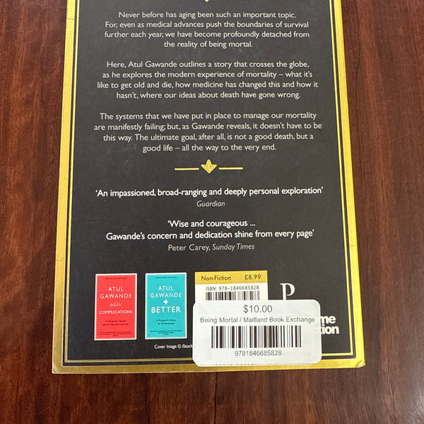 Atul Gawande Being Mortal back cover