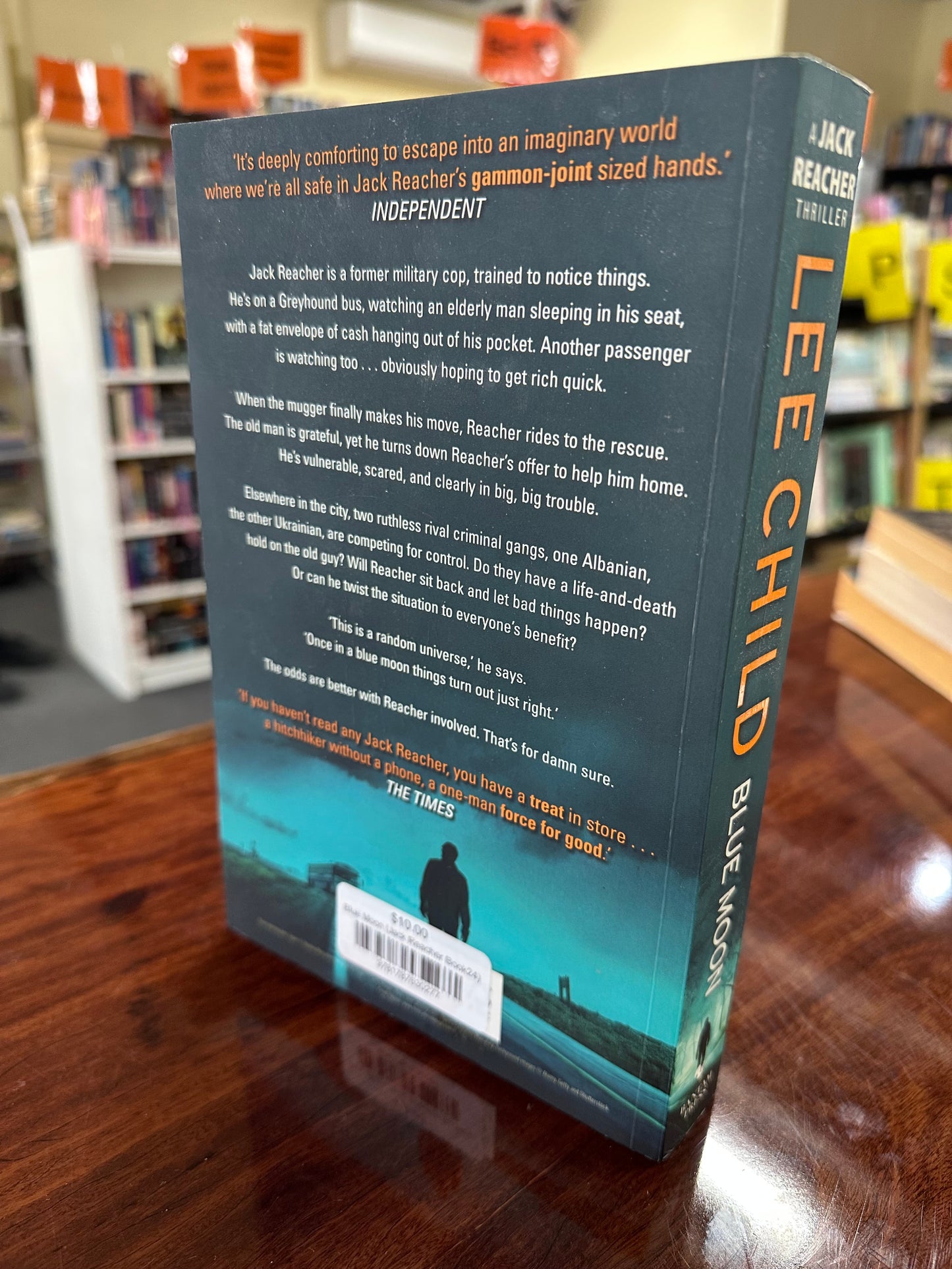 Lee Child Blue Moon back cover