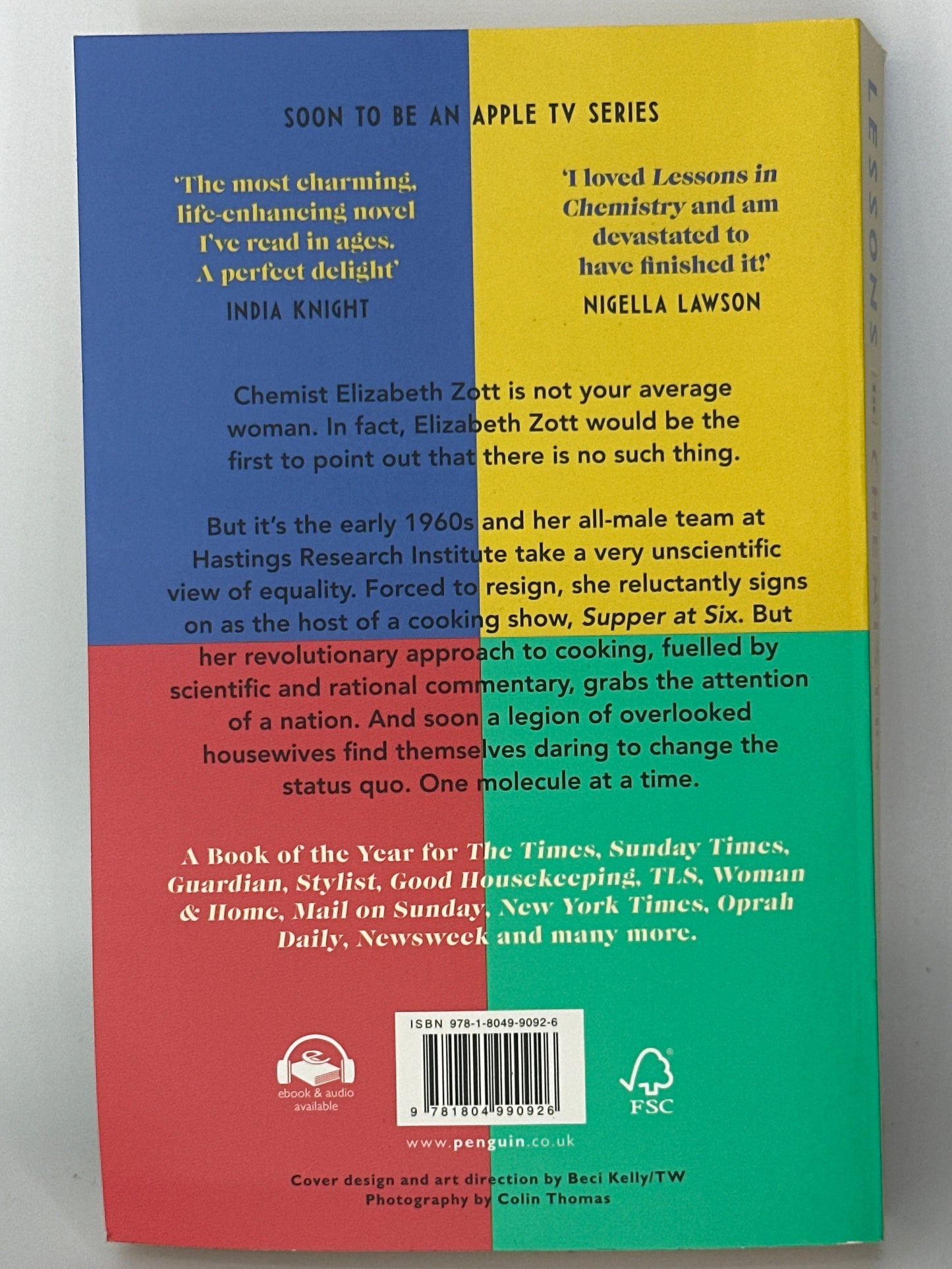 Bonnie Garmus Lessons in Chemistry actual back cover used books