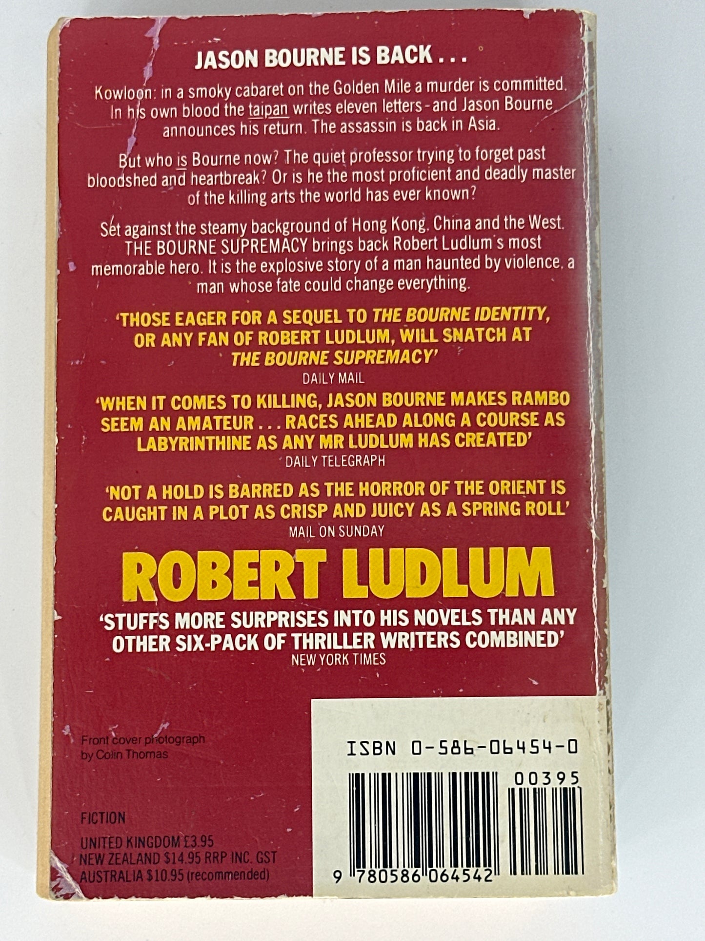 Robert Ludlum The Bourne Supremacy back cover image