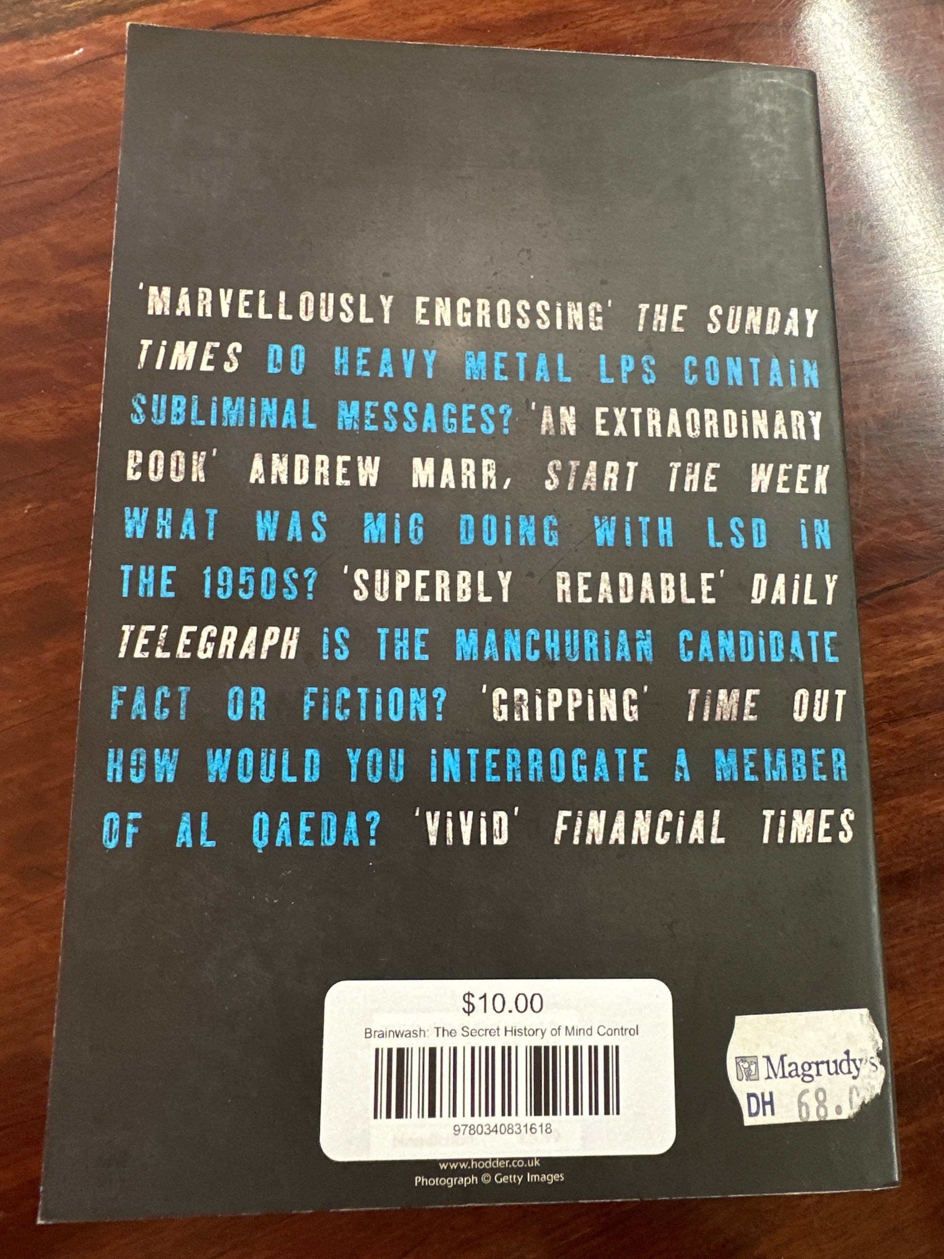 Brainwash: The Secret History of Mind Control back cover image