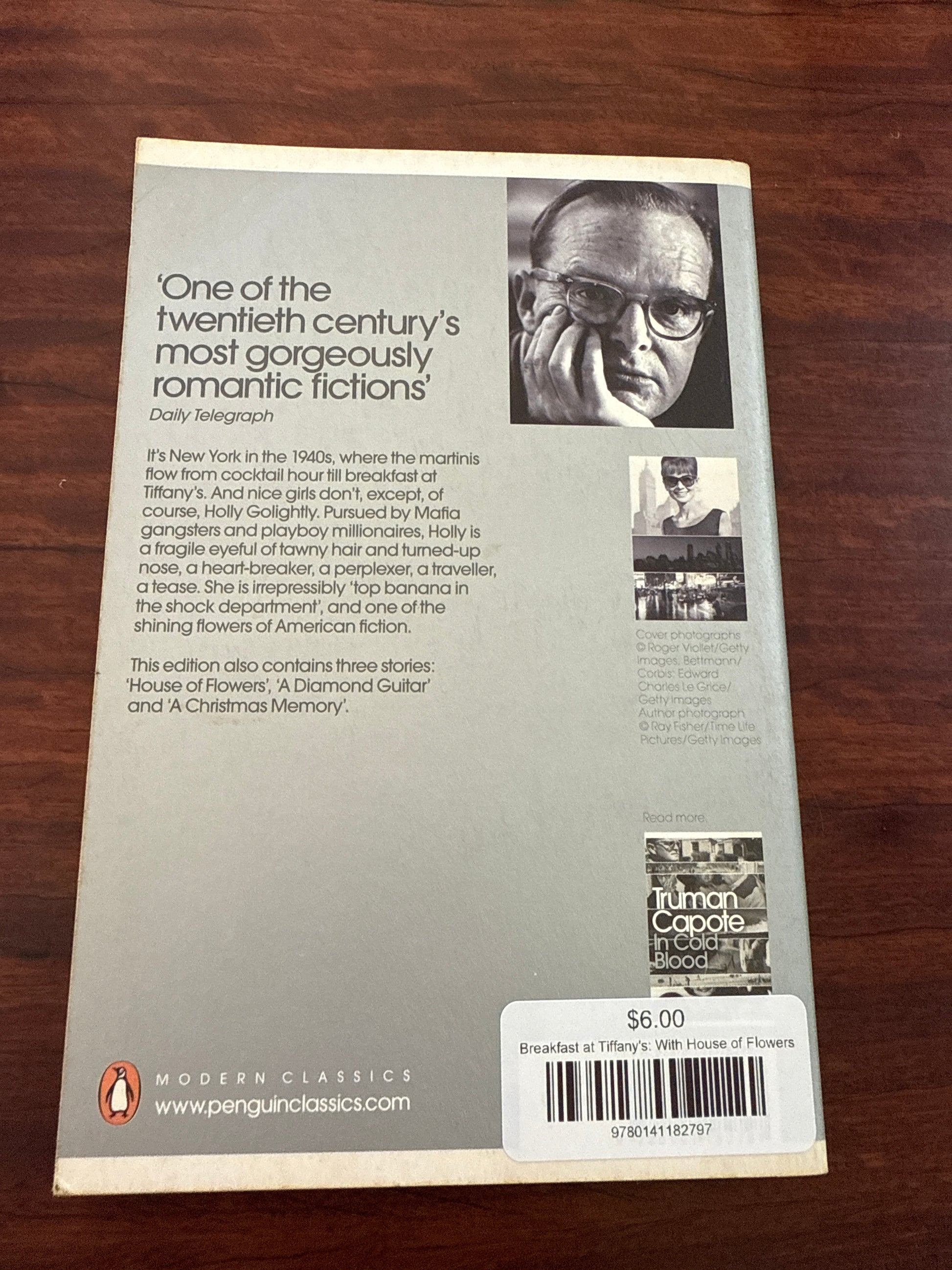 Truman Capote Breakfast at Tiffany's back cover