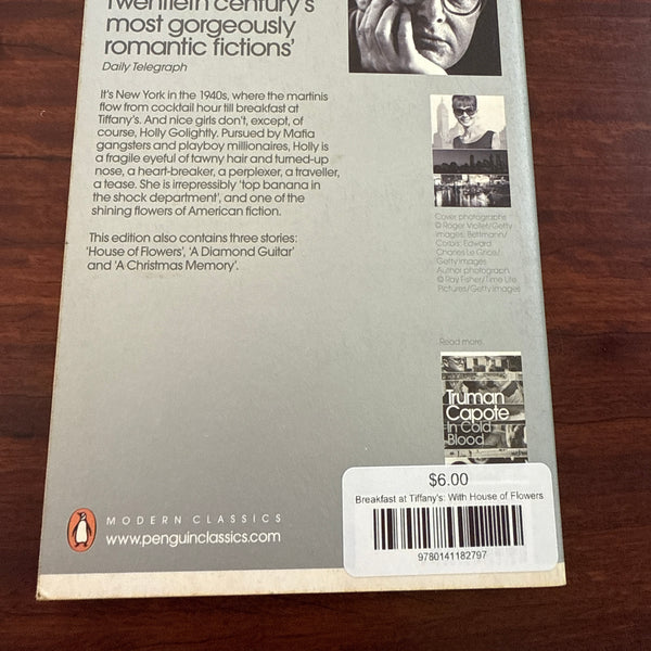 Truman Capote Breakfast at Tiffany's back cover