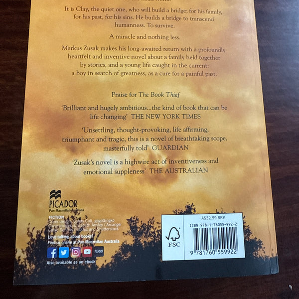 Markus Zusak Bridge of Clay back cover