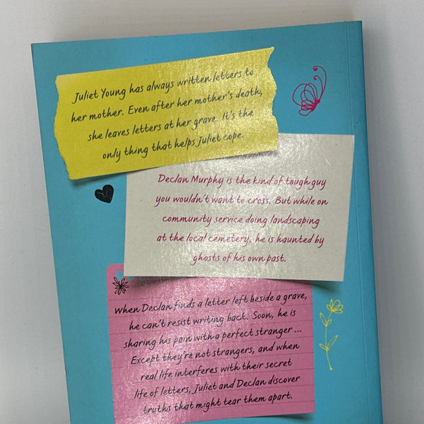 Brigid Kemmerer Letters to the Lost actual back cover used books