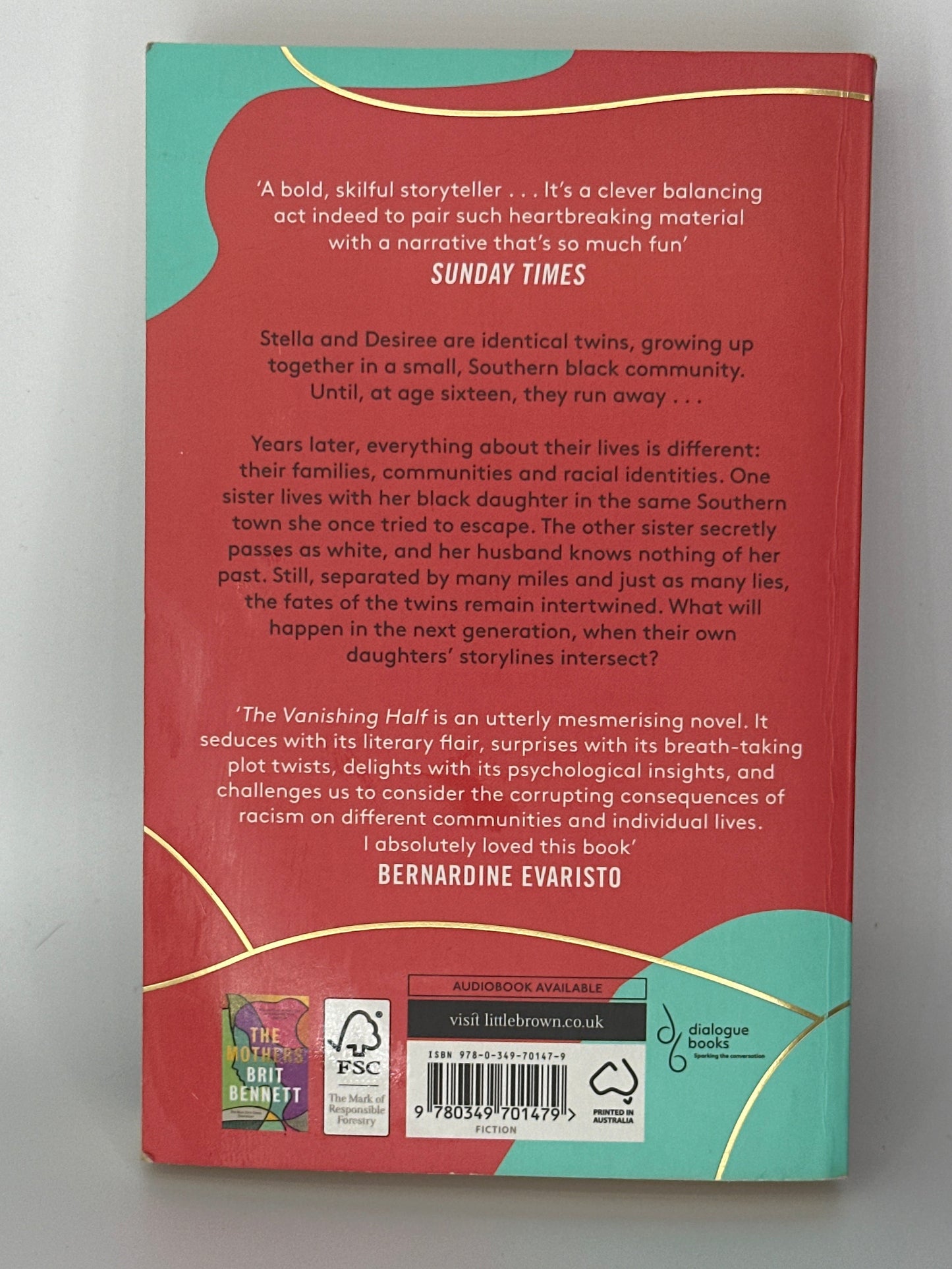 Brit Bennett The Vanishing Half Actual Back Cover Used Books